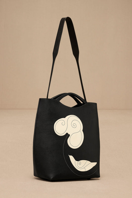 Faux Leather Dilmeet Tote Bag – Black