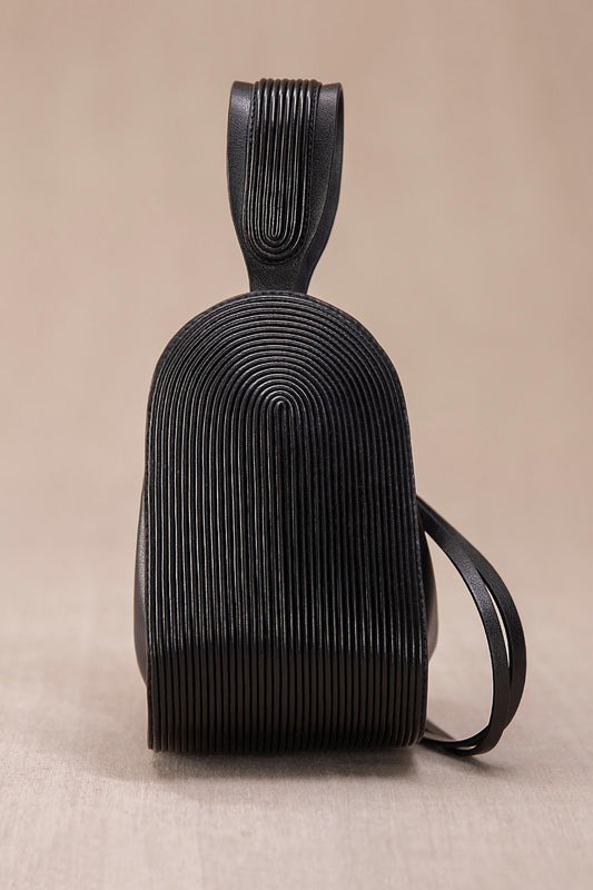 Faux Leather Nésara Bucket Bag – Black