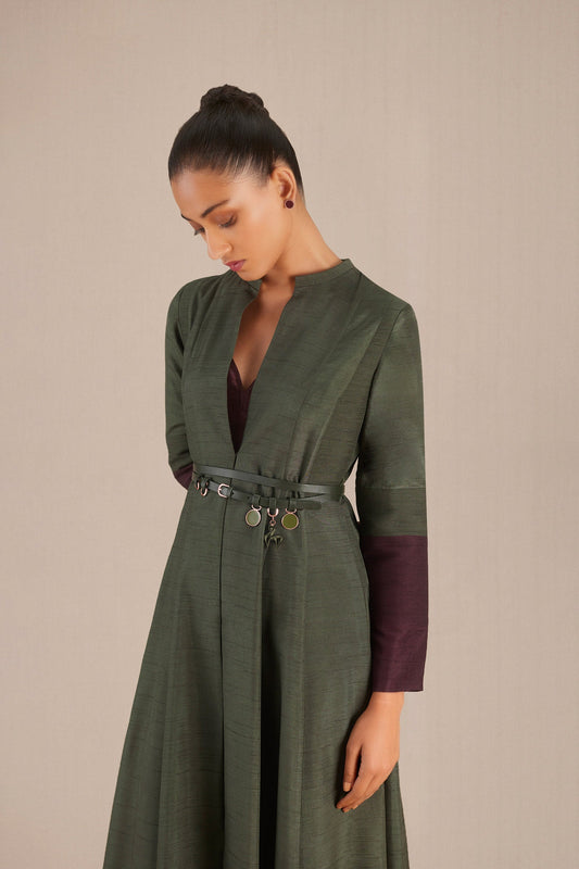 Silk Zahra Abaya Set – Green