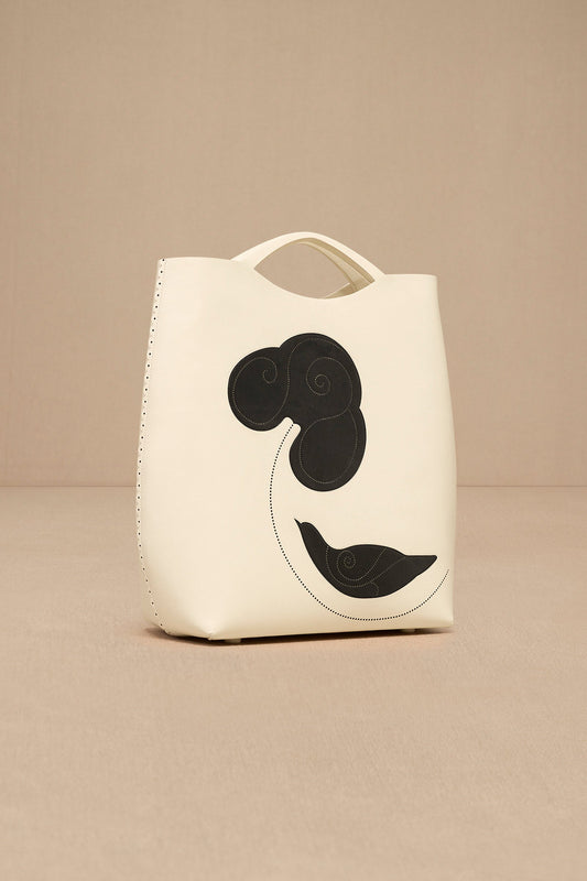 Faux Leather Dilmeet Tote Bag – Ivory