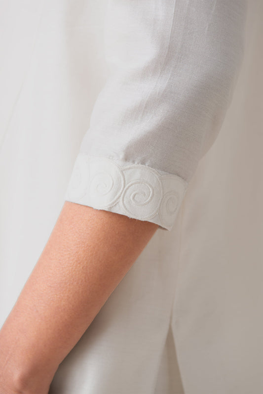 Chanderi Azea Shirt – Ivory