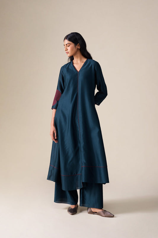 Chanderi Milap Kurta Set – Black