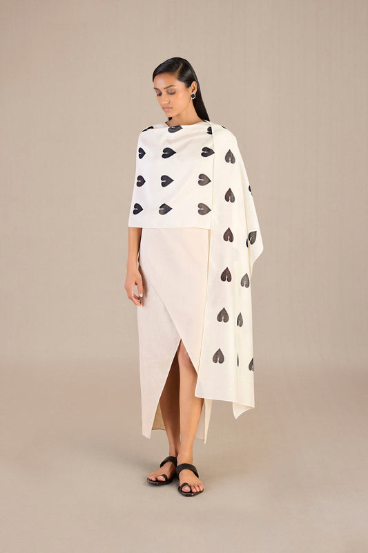 Chanderi Uma Scarf – Ivory