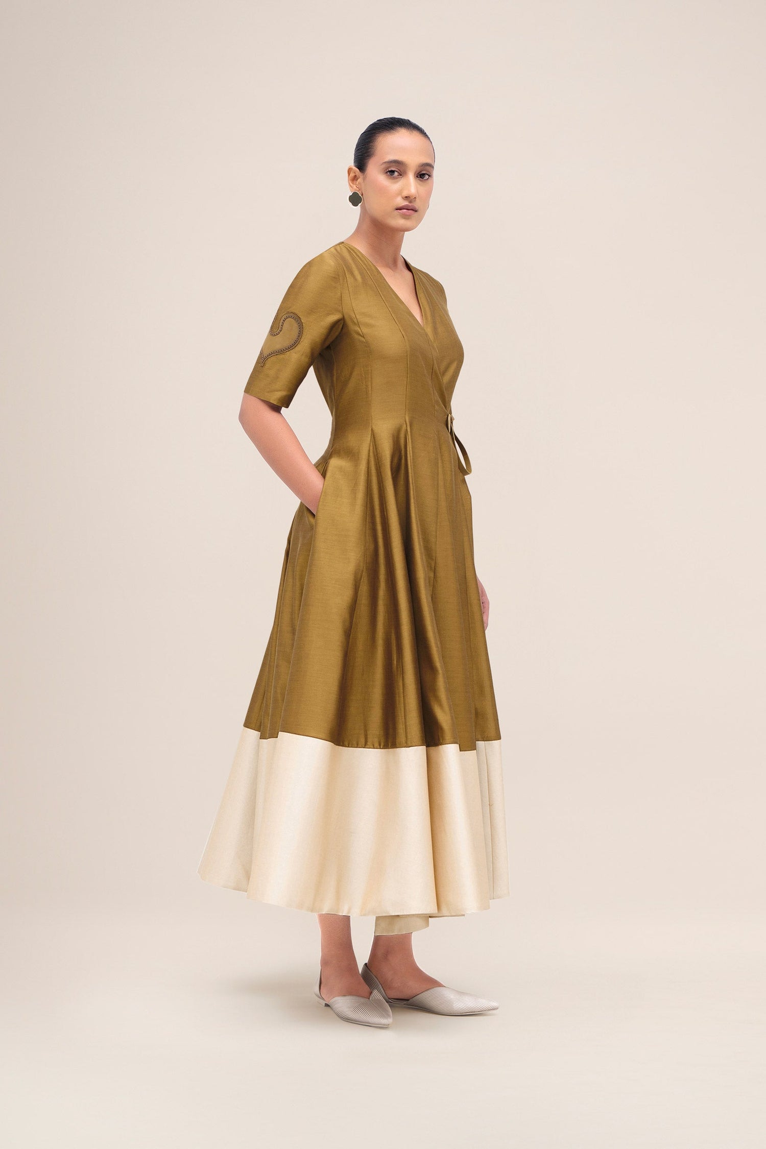  Chanderi Alizeh Dress – Green