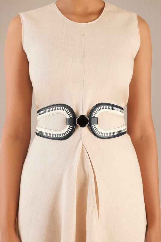 Faux Leather Iyad Belt – Black