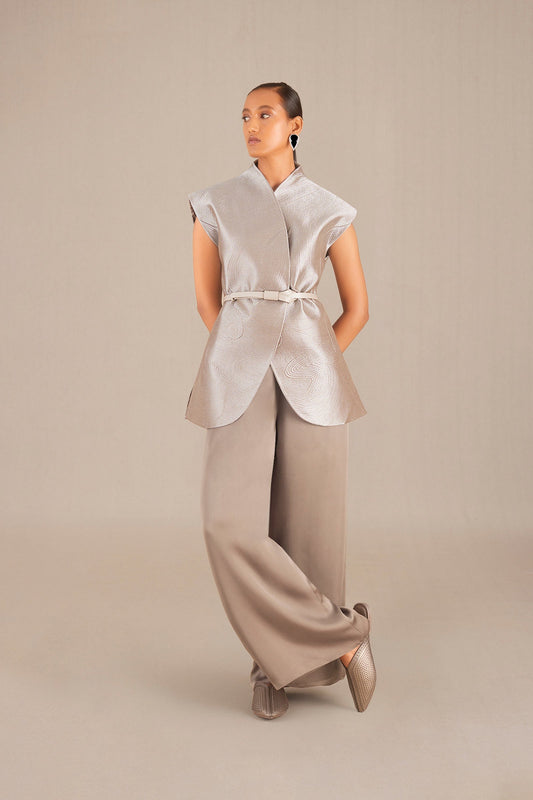 Silk Effat Jacket Set – Metallics