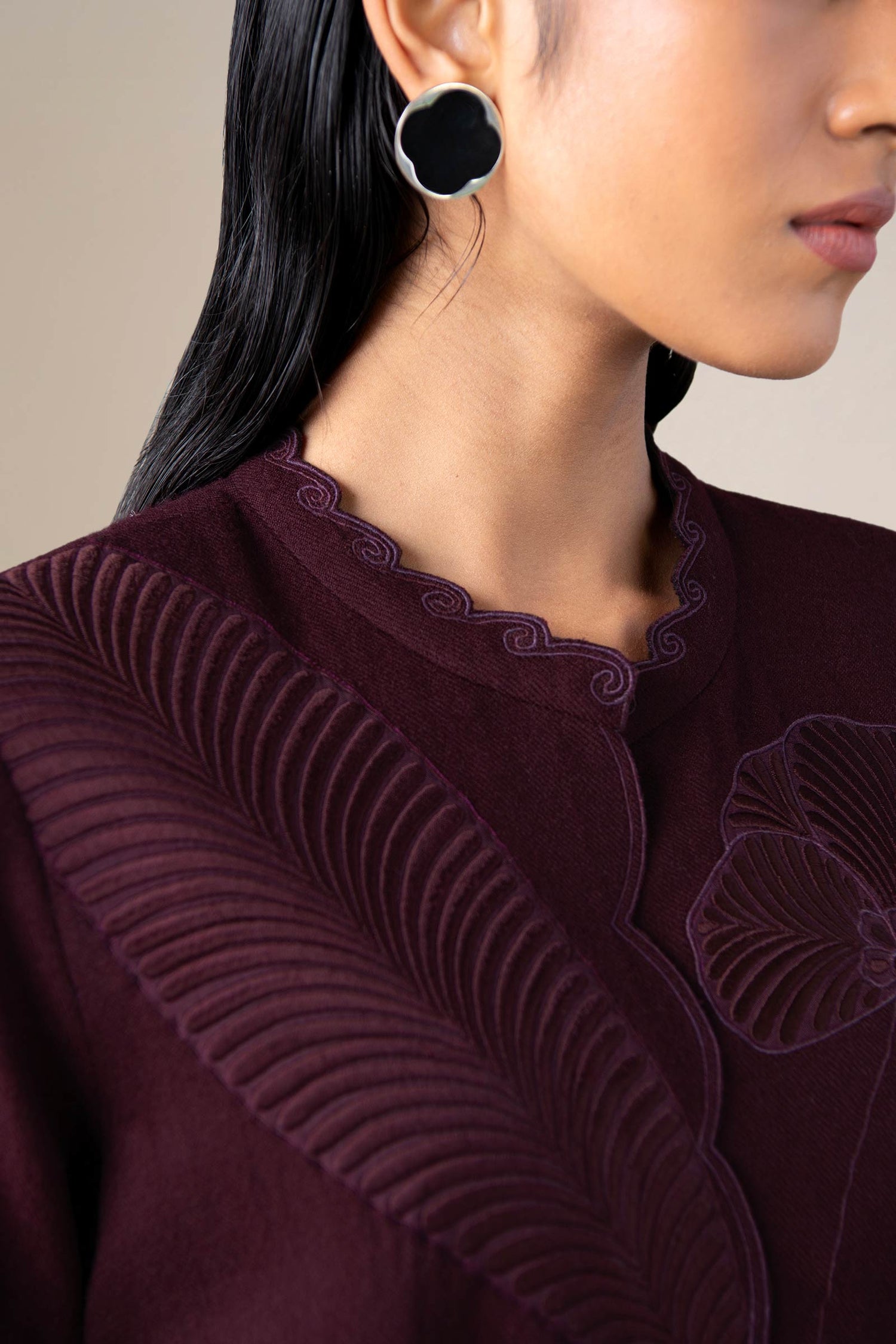  Wool Nahid Abaya Set – Red