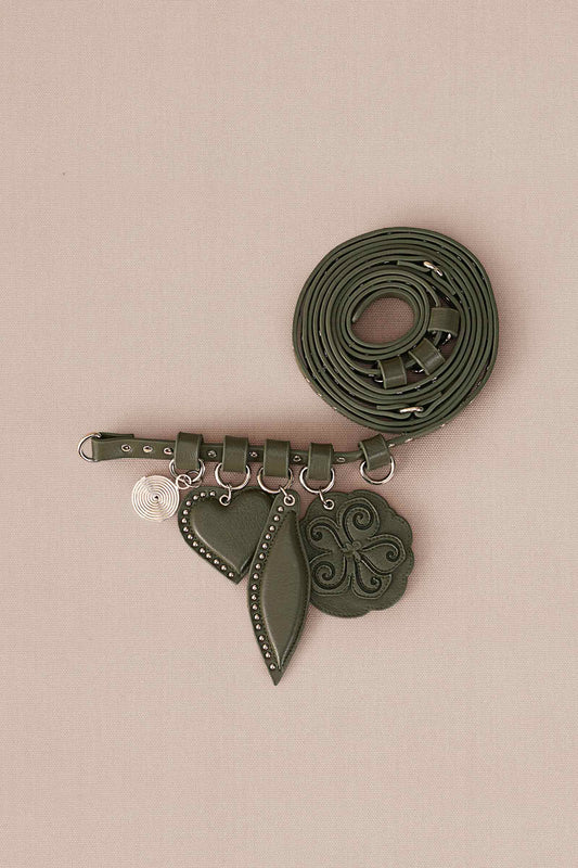 Faux Leather Aafia Belt – Green