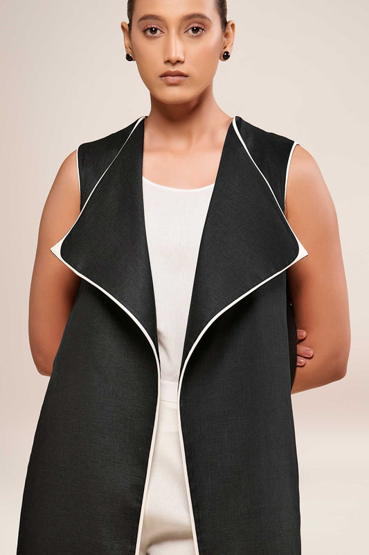 Linen Nuria Jacket – Black