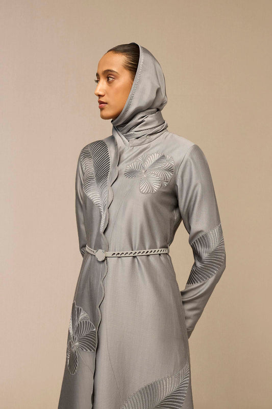Silk Qabil Scarf – Grey