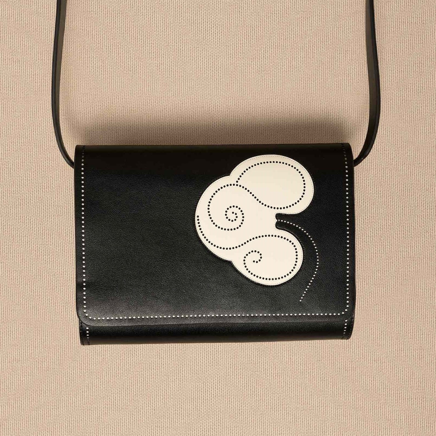  Faux Leather Dilona Sling Bag – Black
