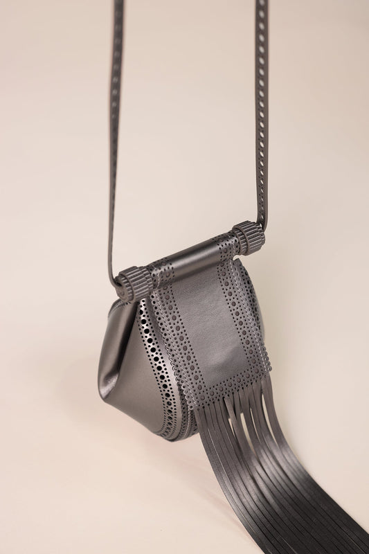  Faux Leather Zimri Bag – Metallics