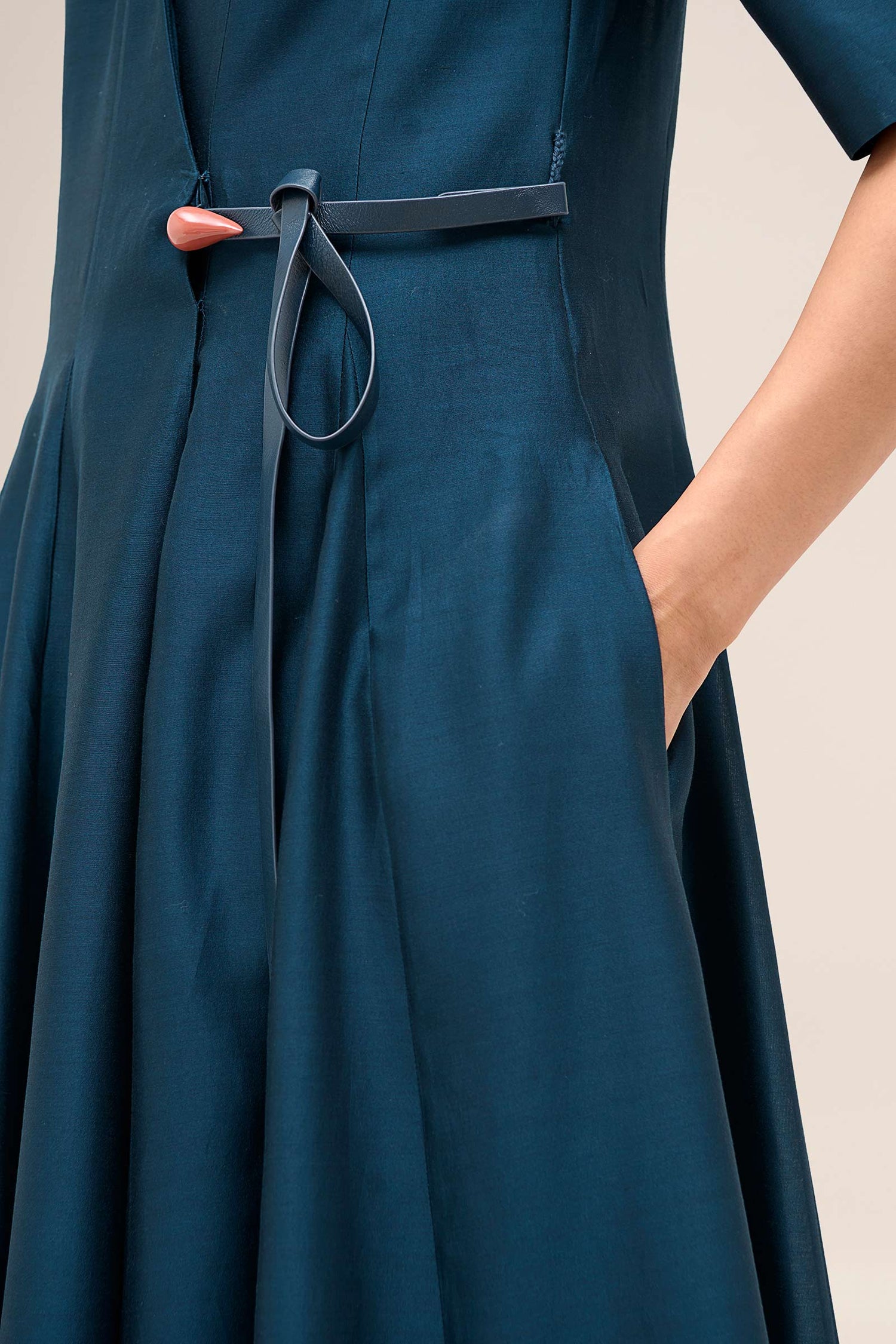  Chanderi Lara Dress – Blue