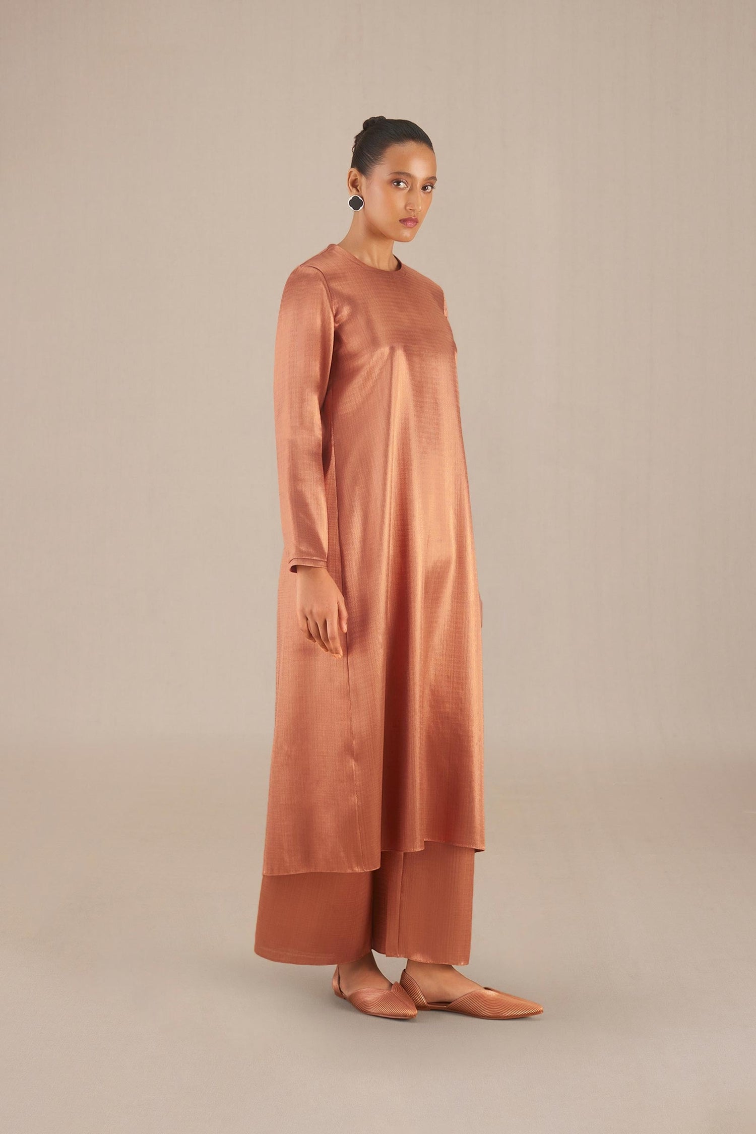 Aksa Tunic Set - Metallic Copper 