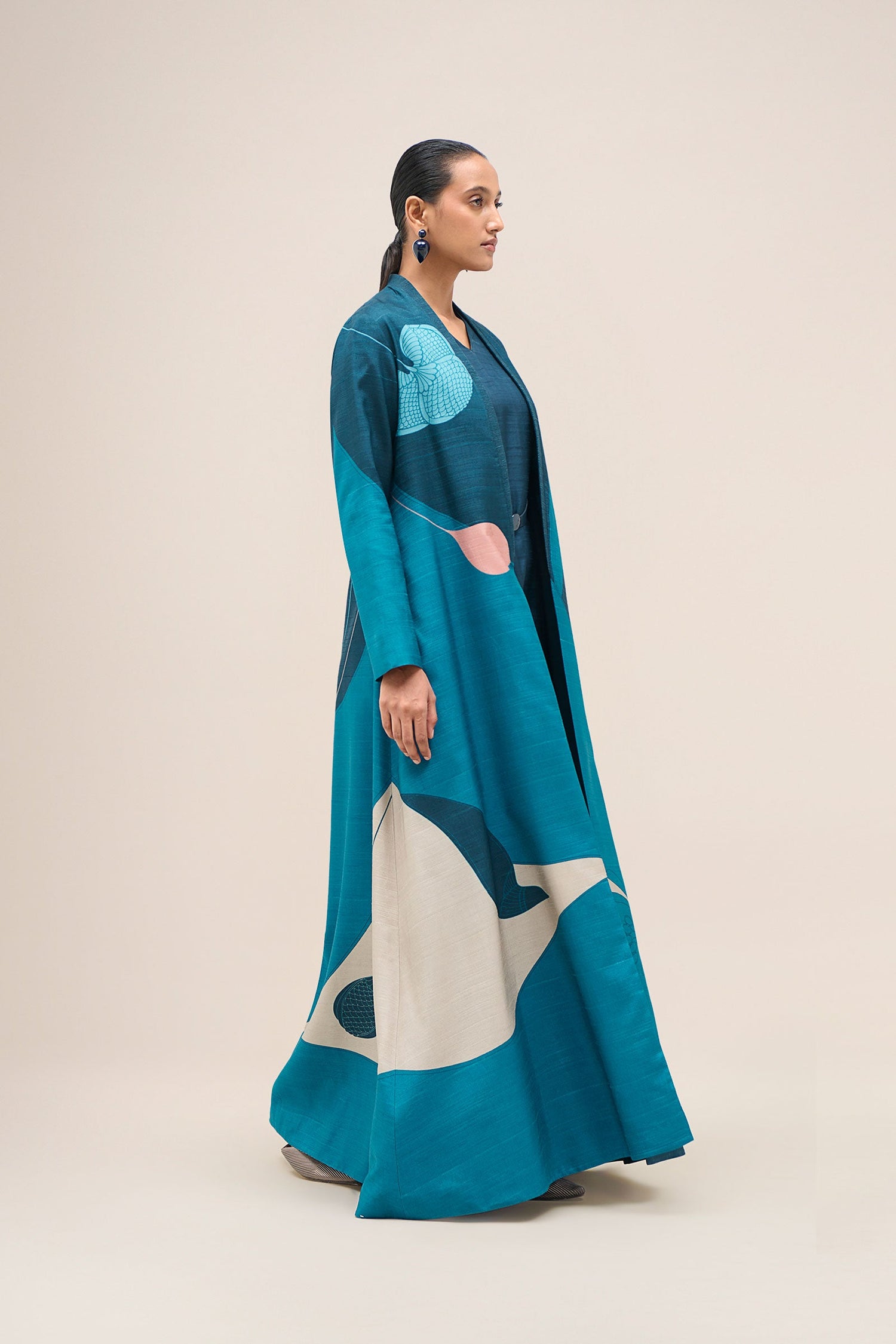  Silk Naaz Abaya Set – Blue
