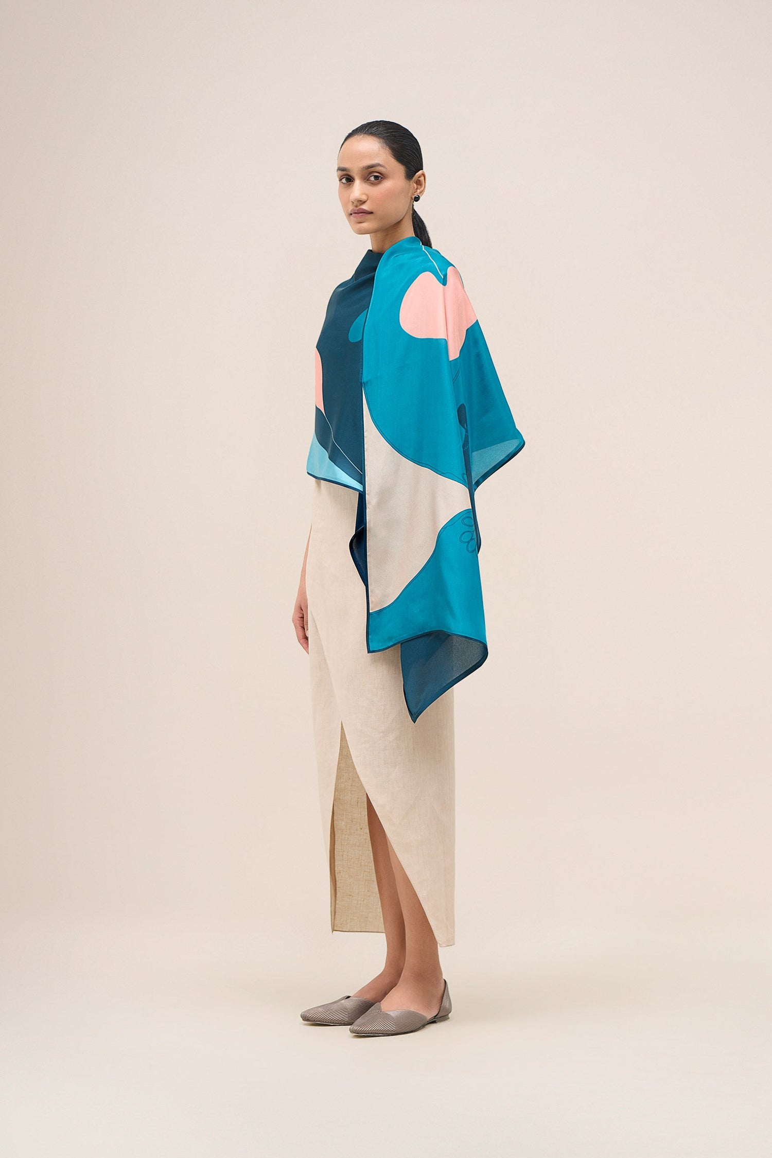  Silk Shabgul Scarf – Blue