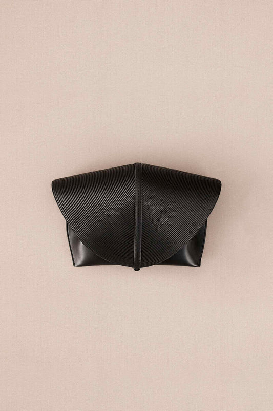 Faux Leather Myah Clutch – Black