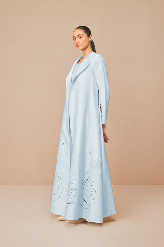 Chanderi Raysa Abaya Set – Blue