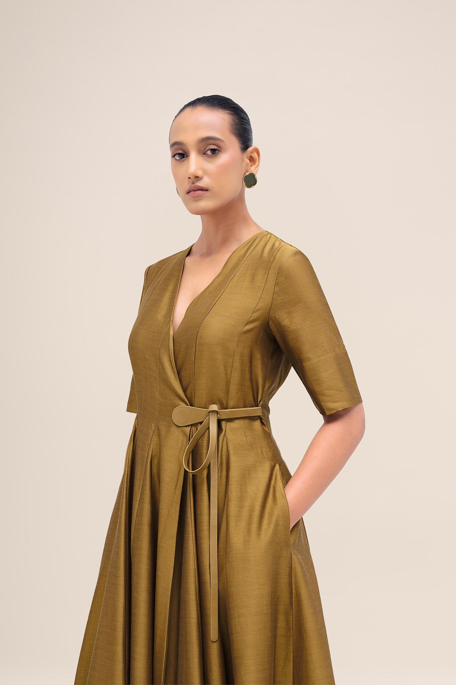  Chanderi Alizeh Dress – Green