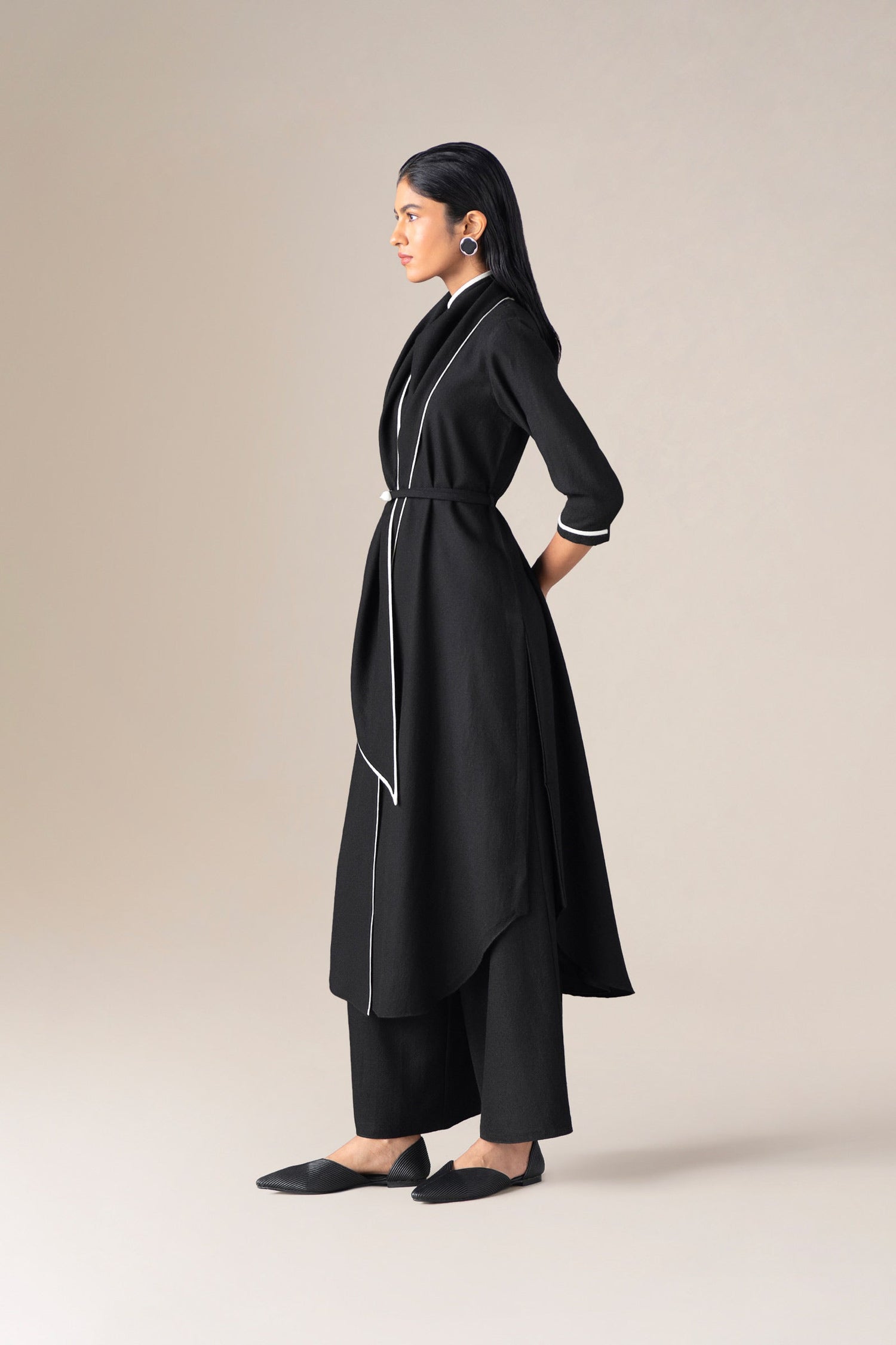  Wool Rezan Tunic Set – Black