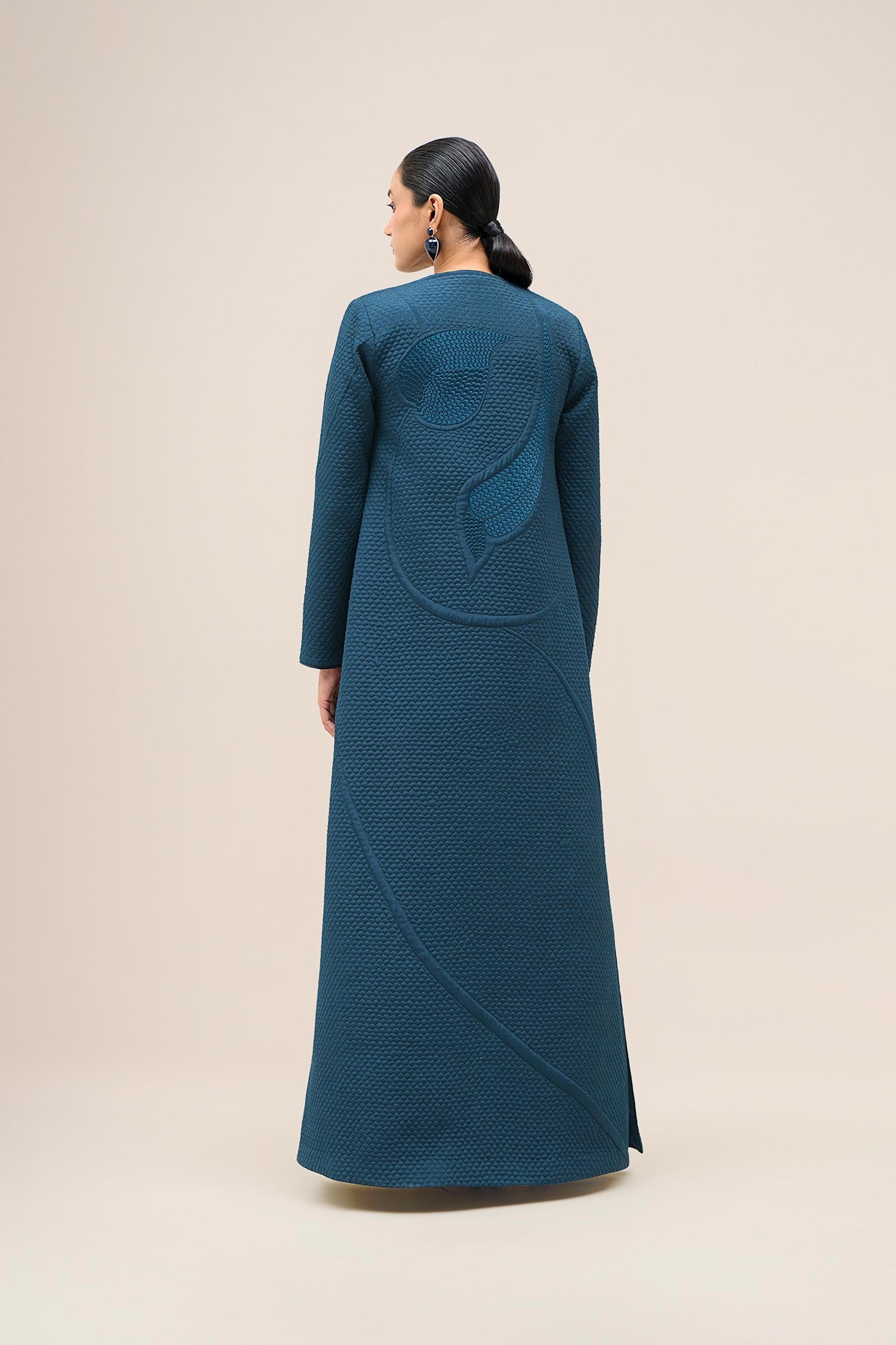  Shantung Raziya Abaya Set – Blue