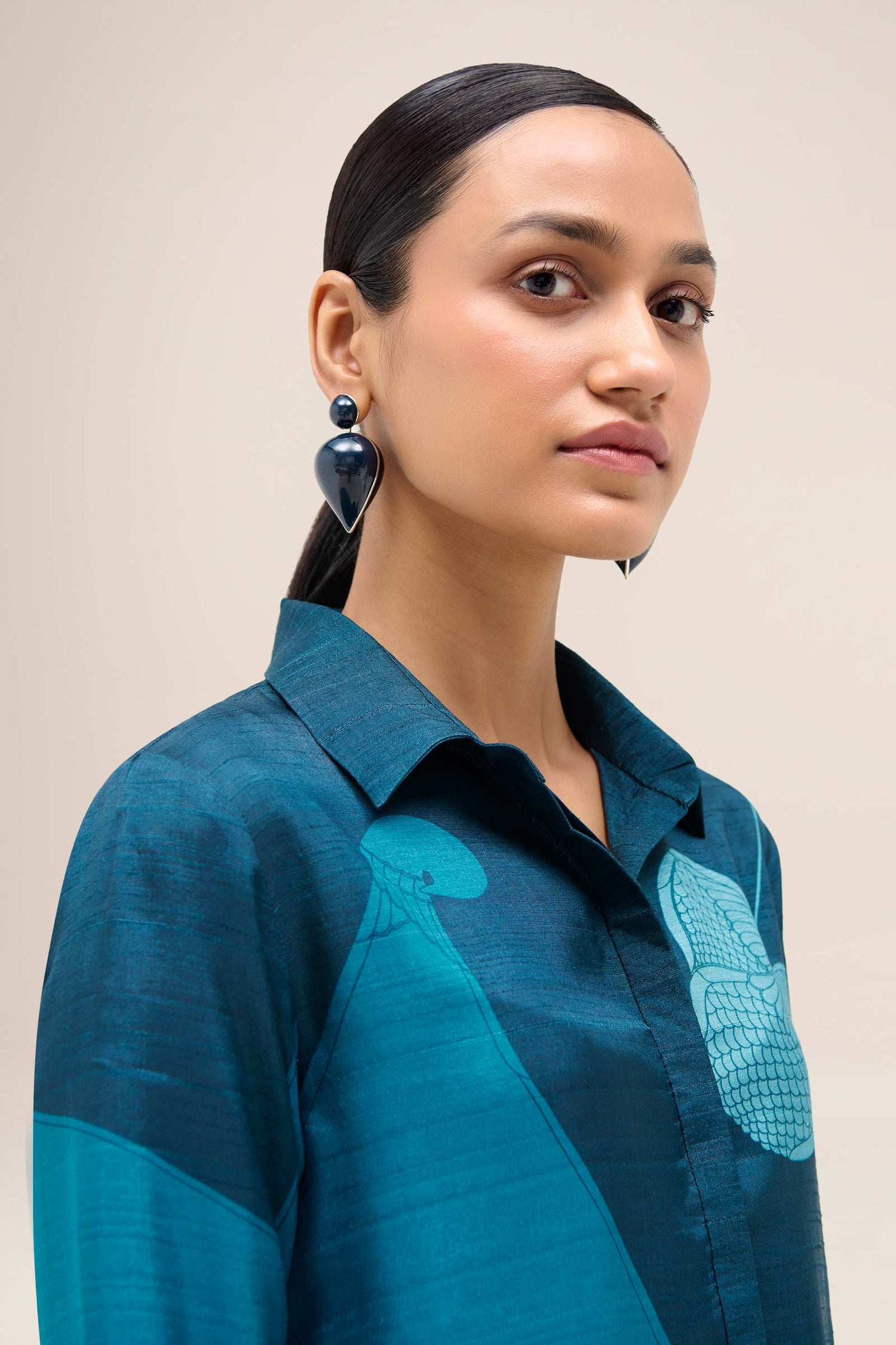  Silk Zoha Tunic Set – Blue