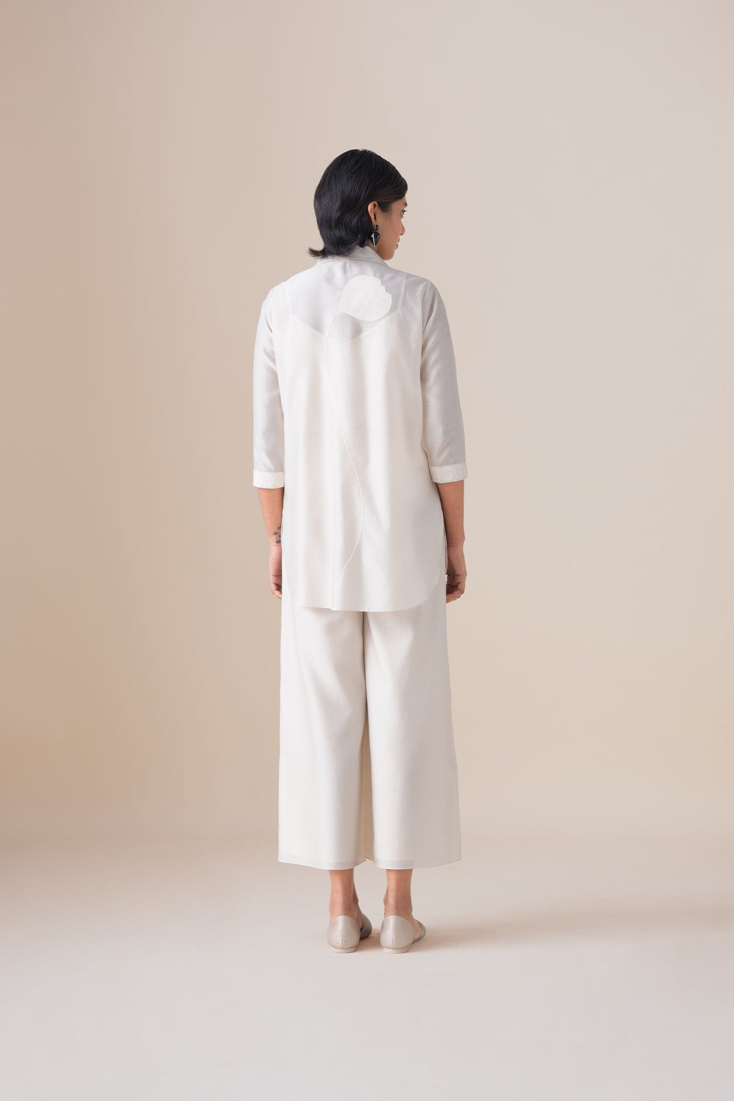  Chanderi Azea Shirt – Ivory