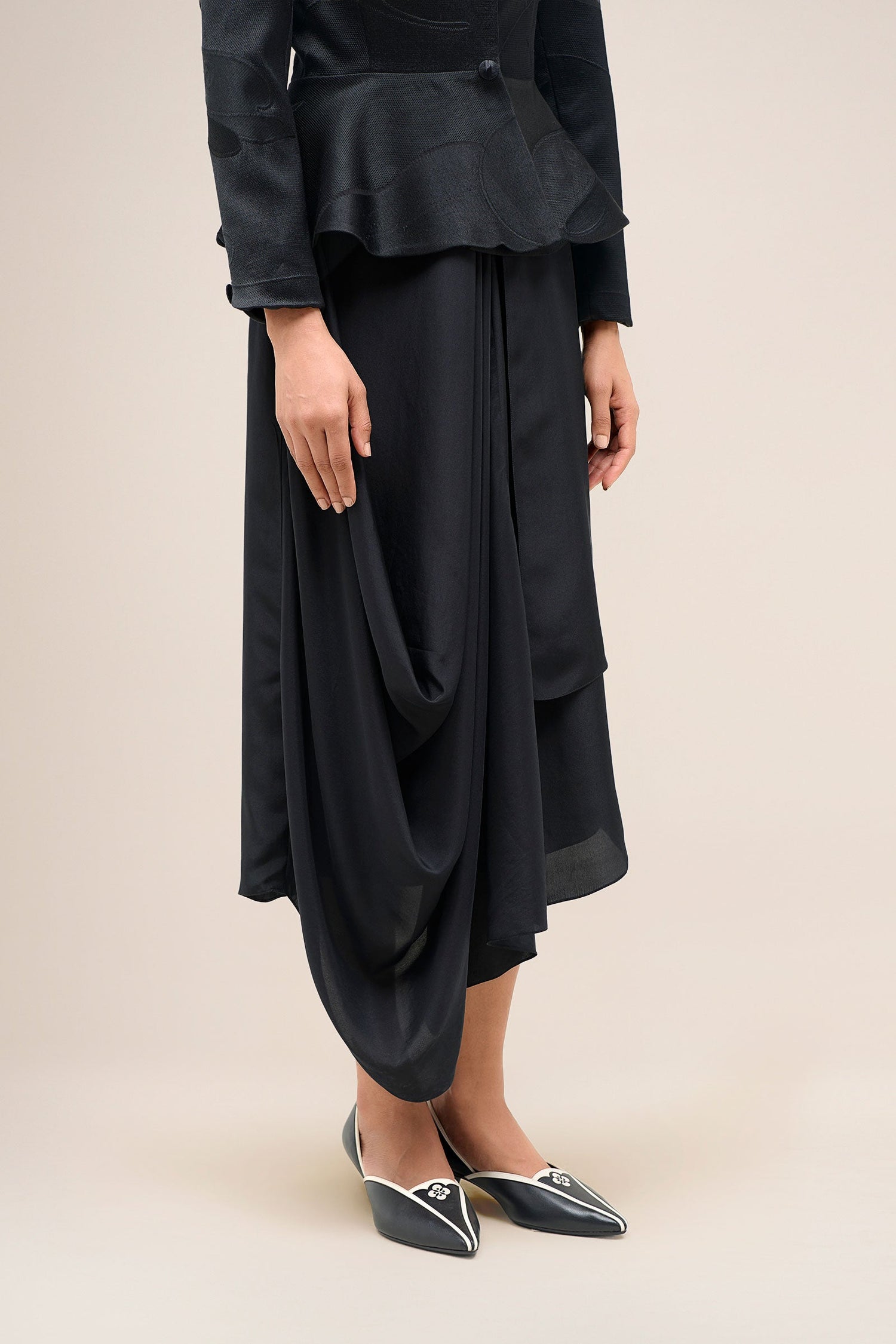  Chanderi Layla Jacket Set – Black