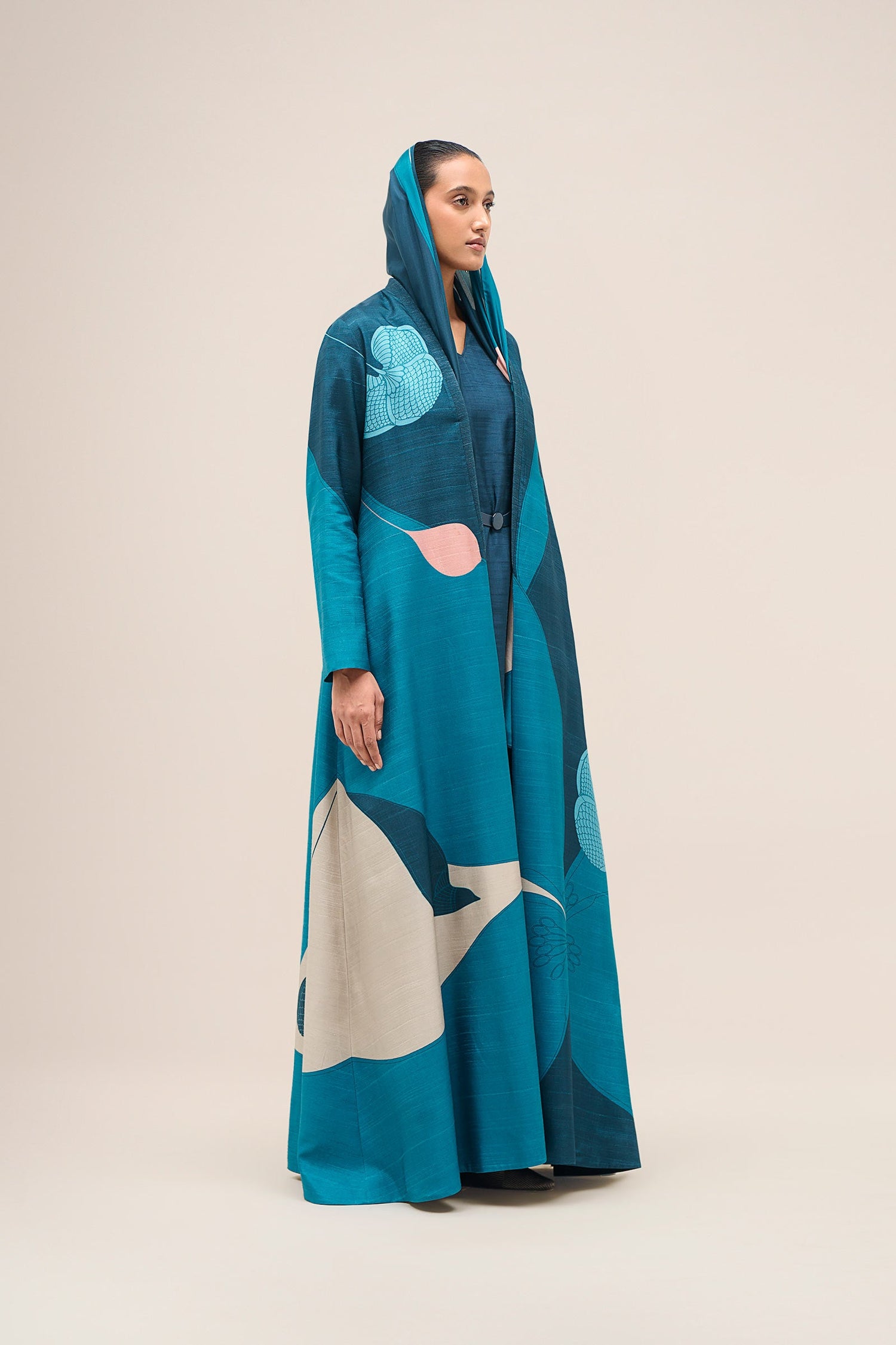  Silk Naaz Abaya Set – Blue