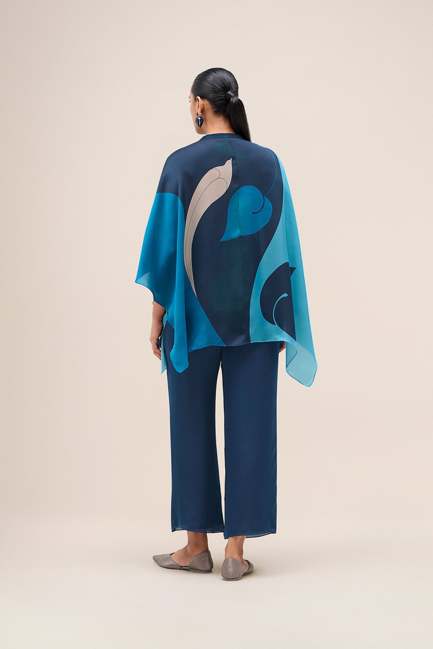  Organza Miya Kaftan Shirt Set – Blue