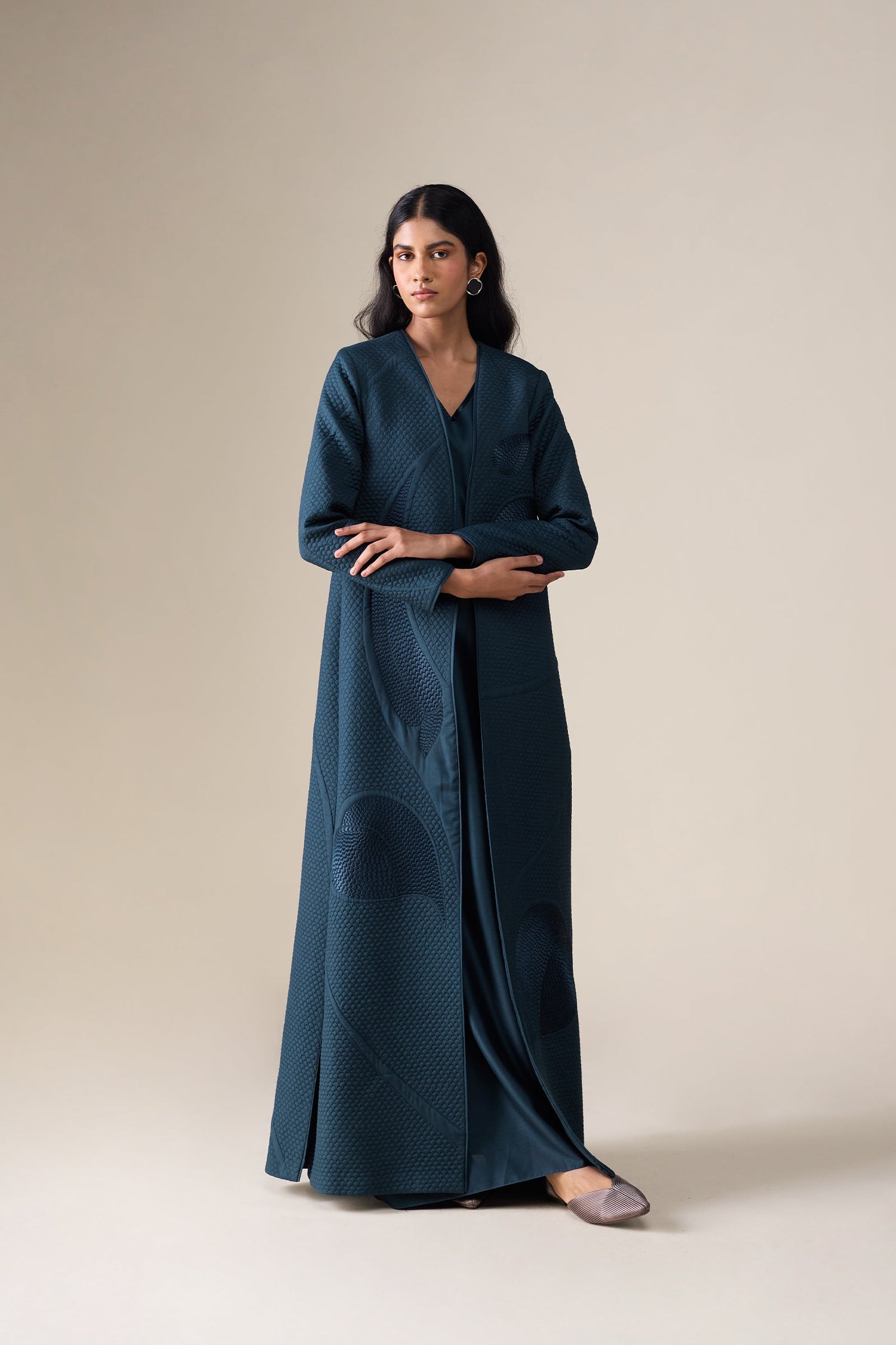  Silk Raziya Abaya Set – Blue