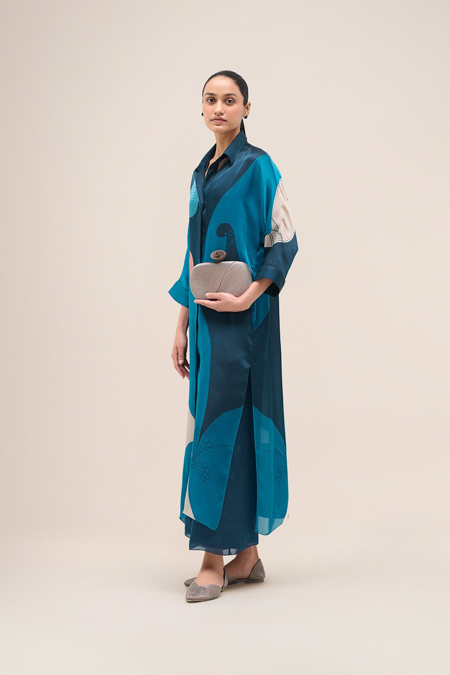  Organza Nila Tunic Set – Blue