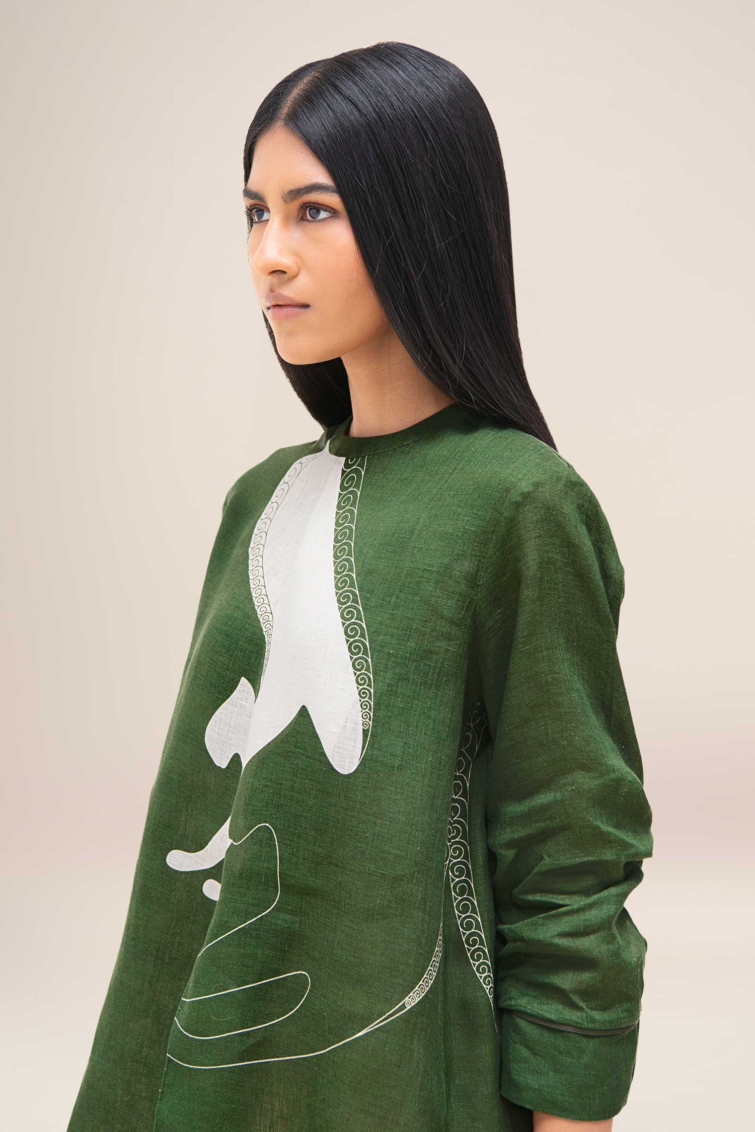  Linen Aquila Top Set – Green