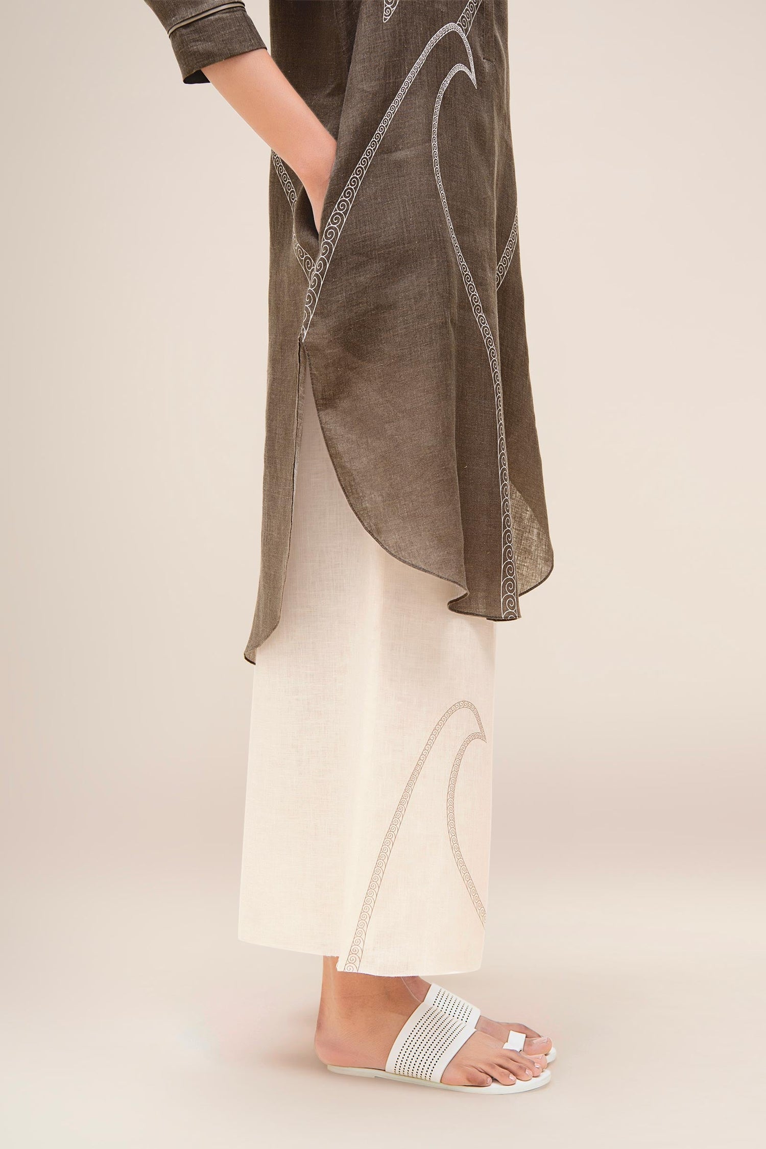  Linen Yuhina Tunic Set – Brown