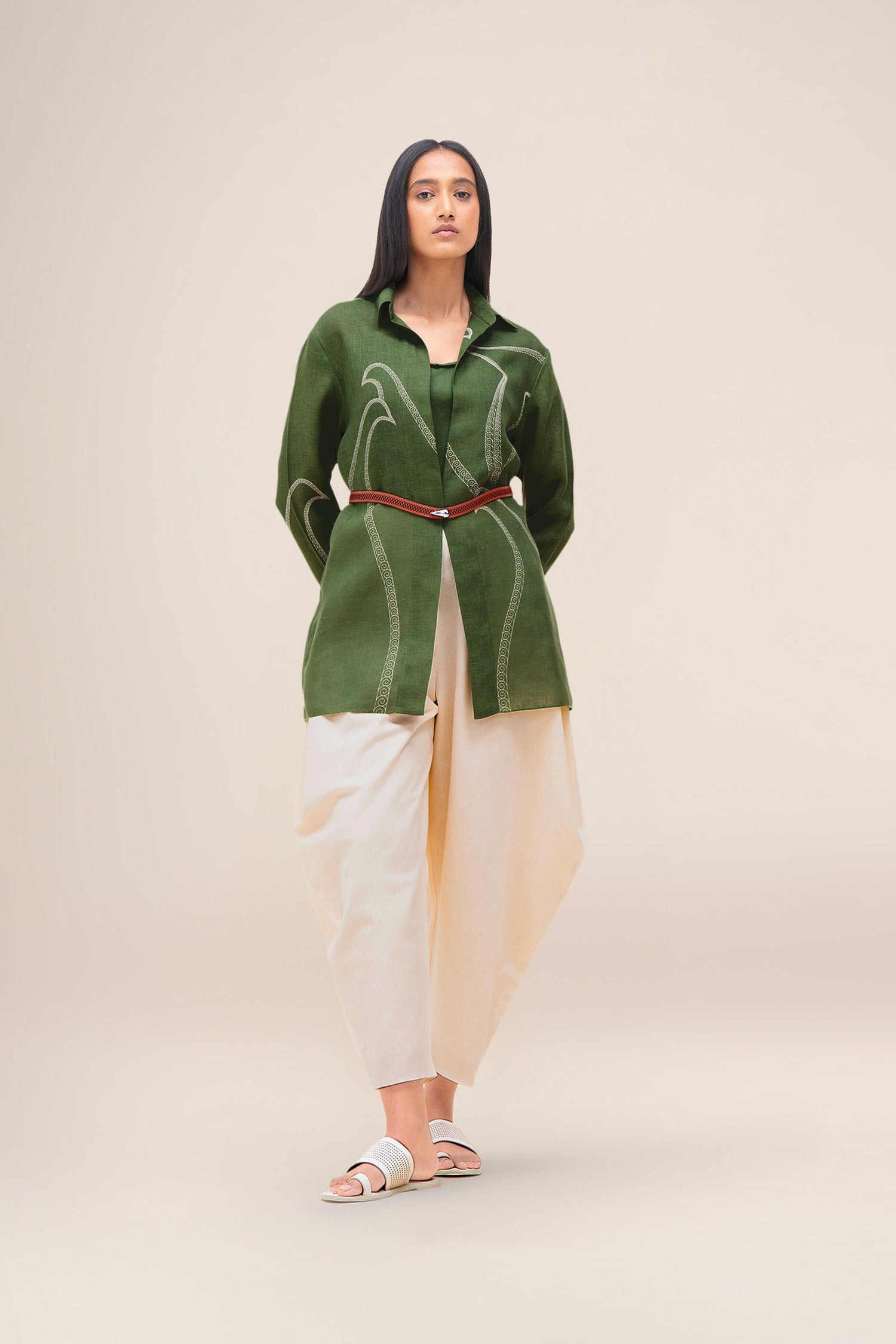  Linen Bulbul Shirt – Green