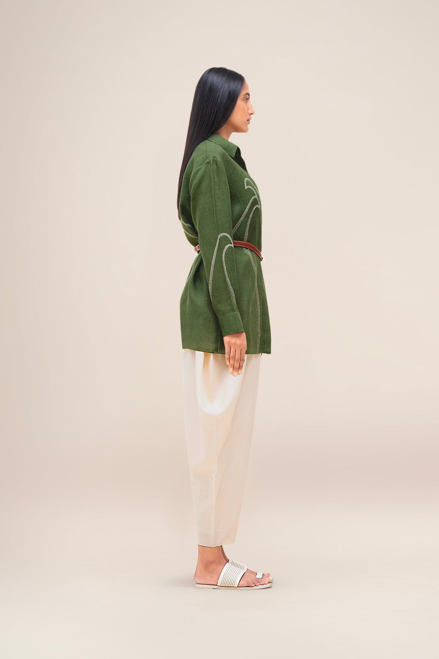  Linen Bulbul Shirt – Green