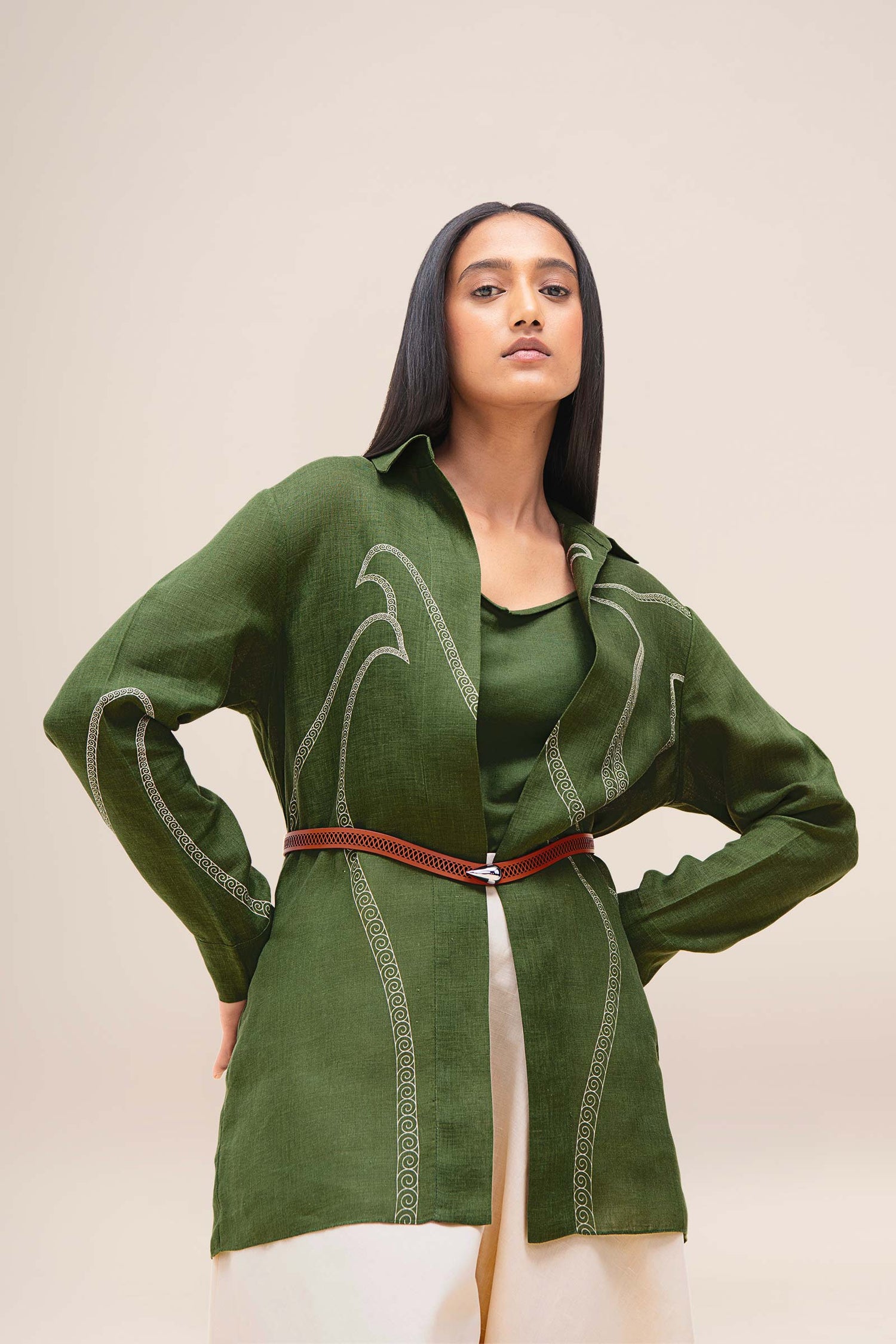  Linen Bulbul Shirt – Green