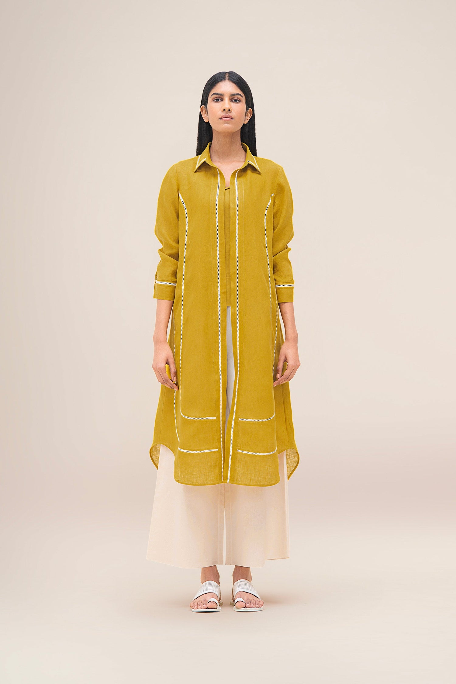  Linen Merula Tunic Set – Yellow
