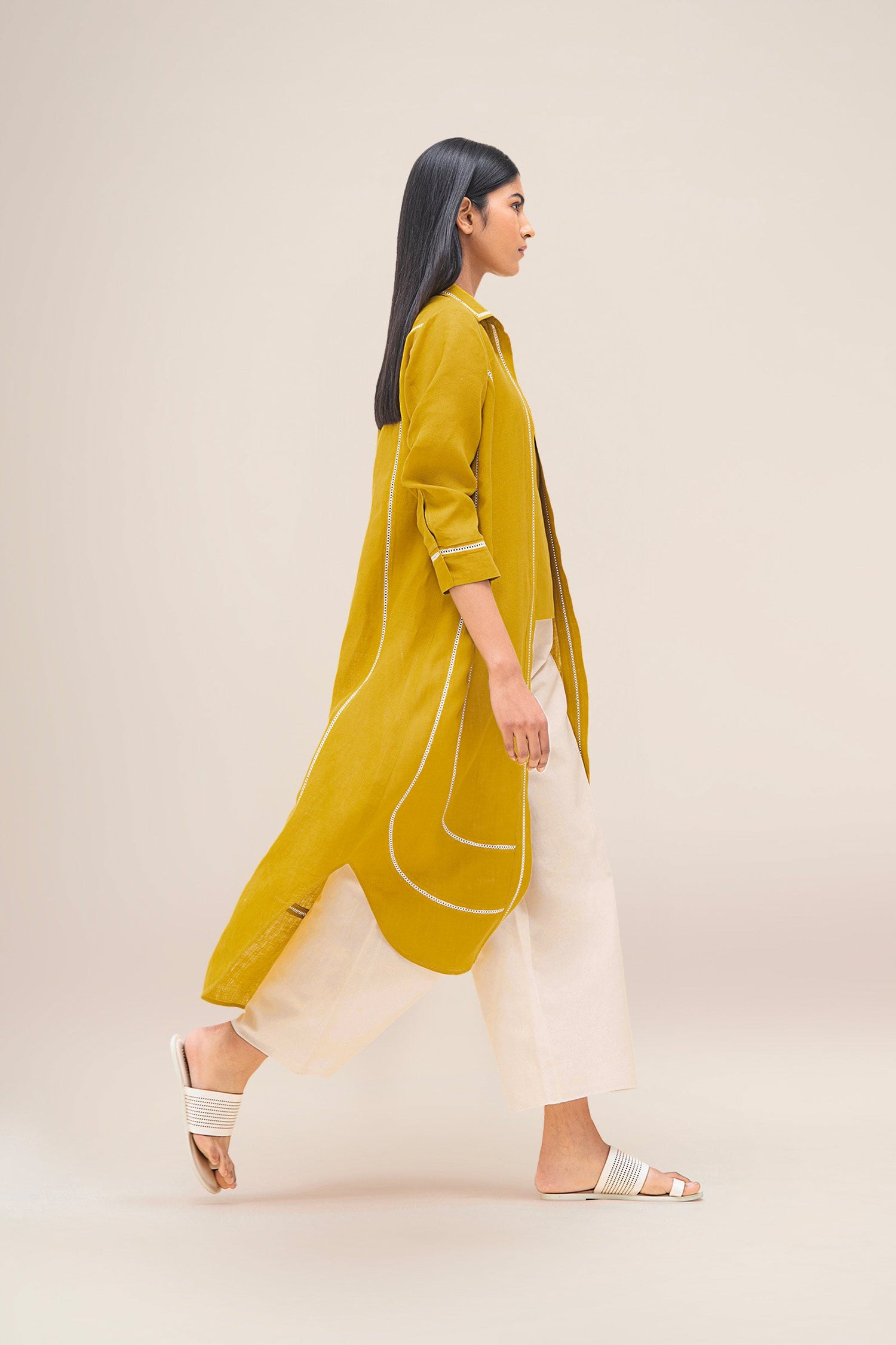  Linen Merula Tunic Set – Yellow