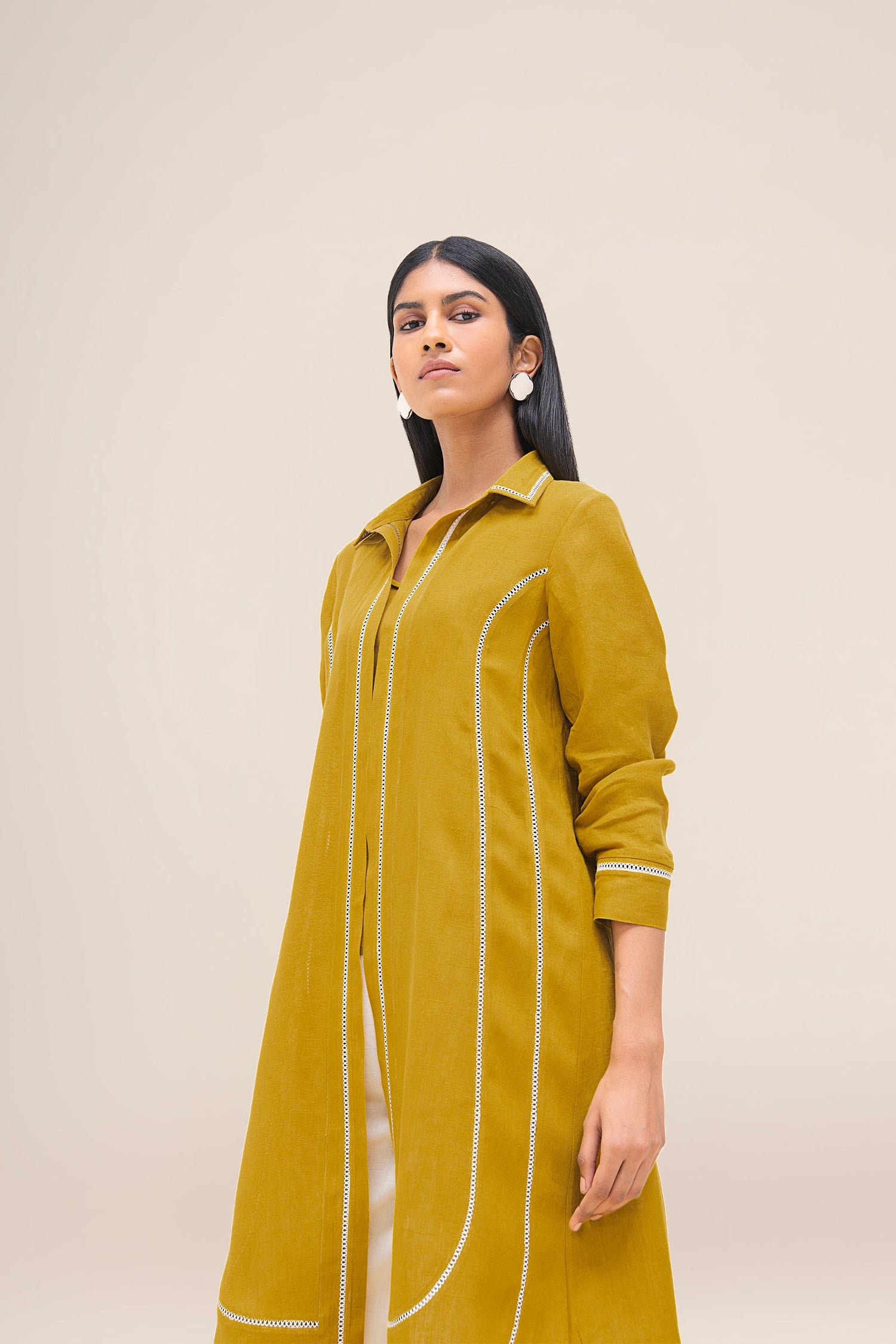 Linen Merula Tunic Set – Yellow