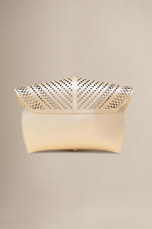 Faux Leather Oriole Clutch – Metallics