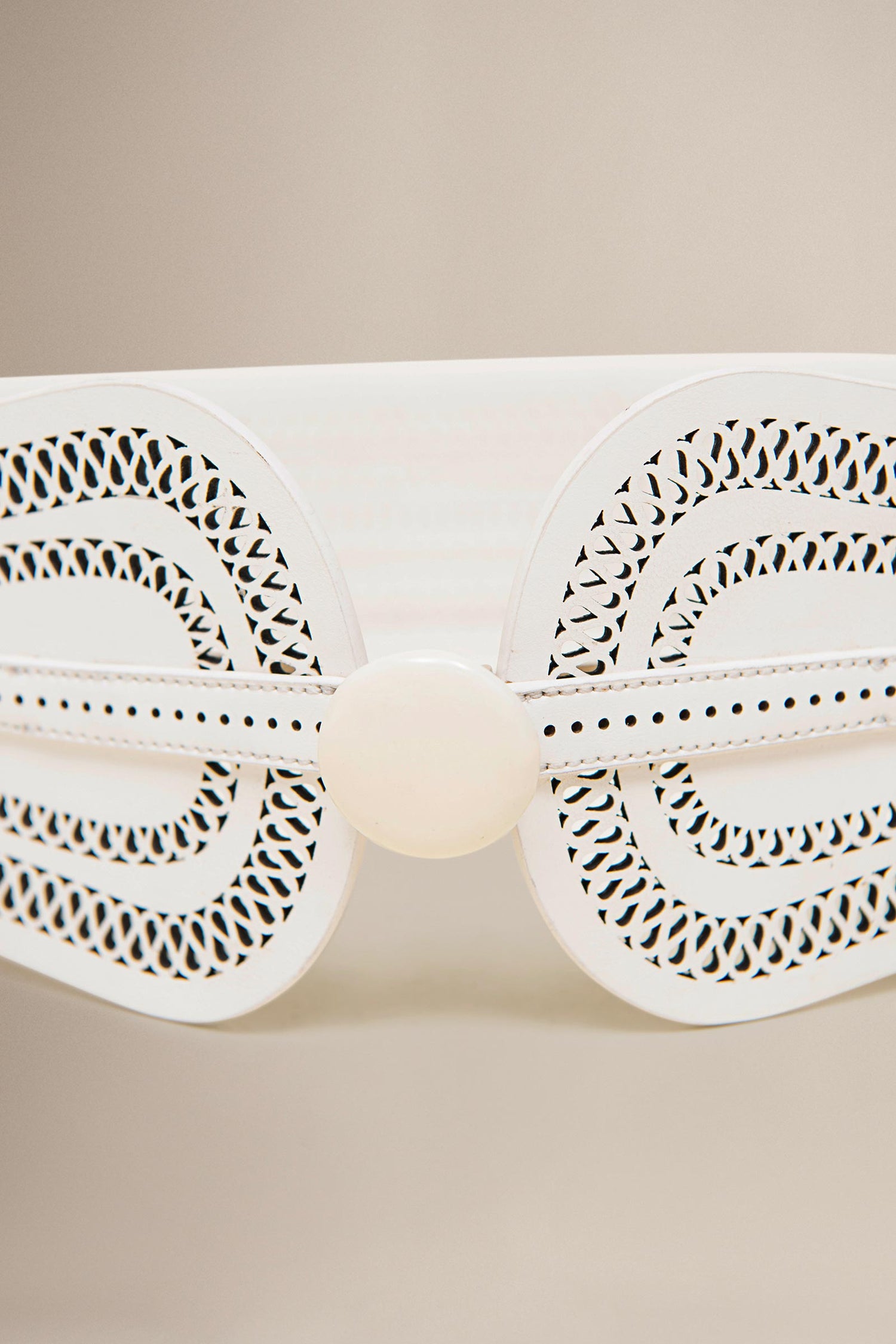  Faux Leather Baaz Belt – Ivory