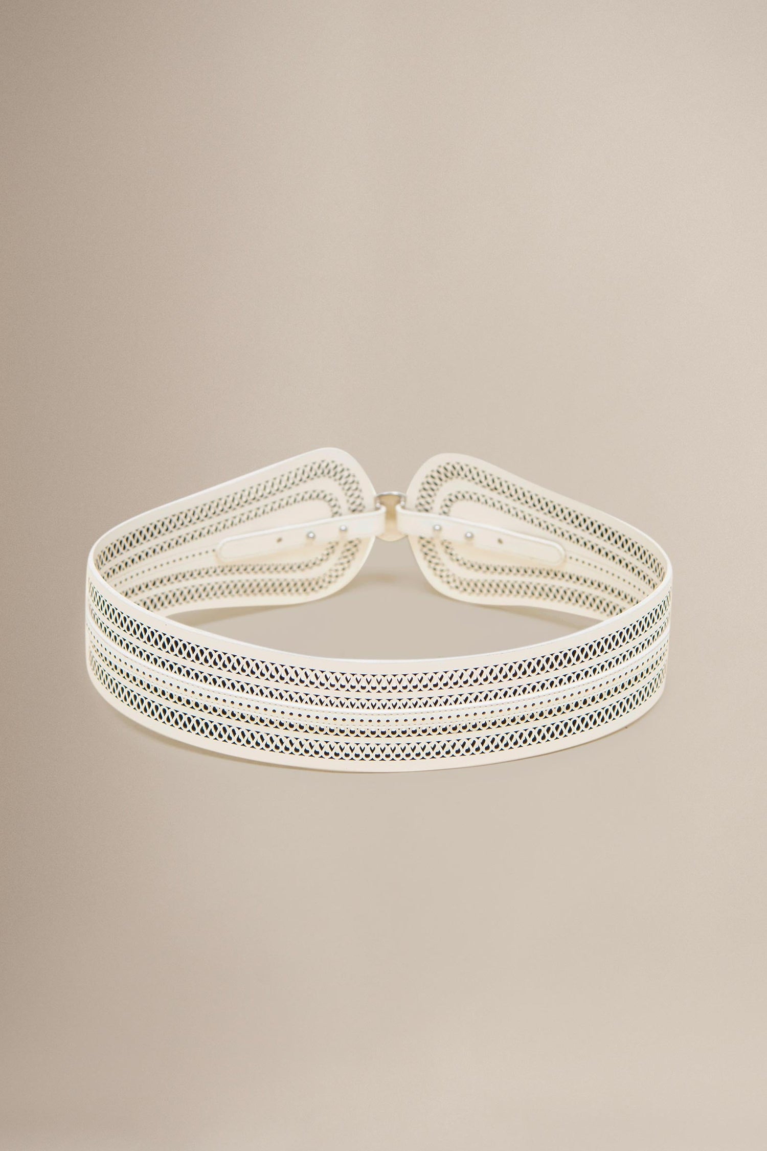  Faux Leather Baaz Belt – Ivory