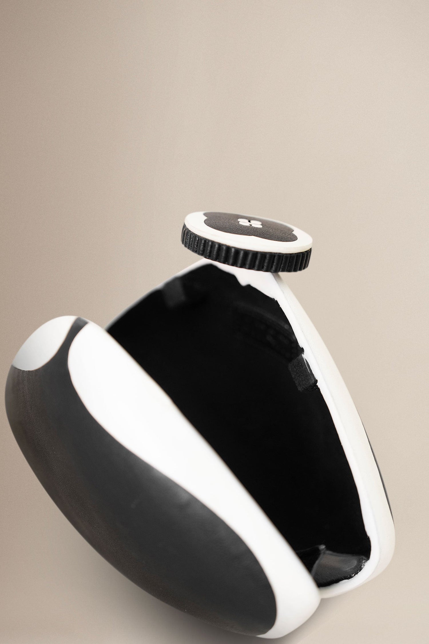  Faux Leather Runa Clutch – Black