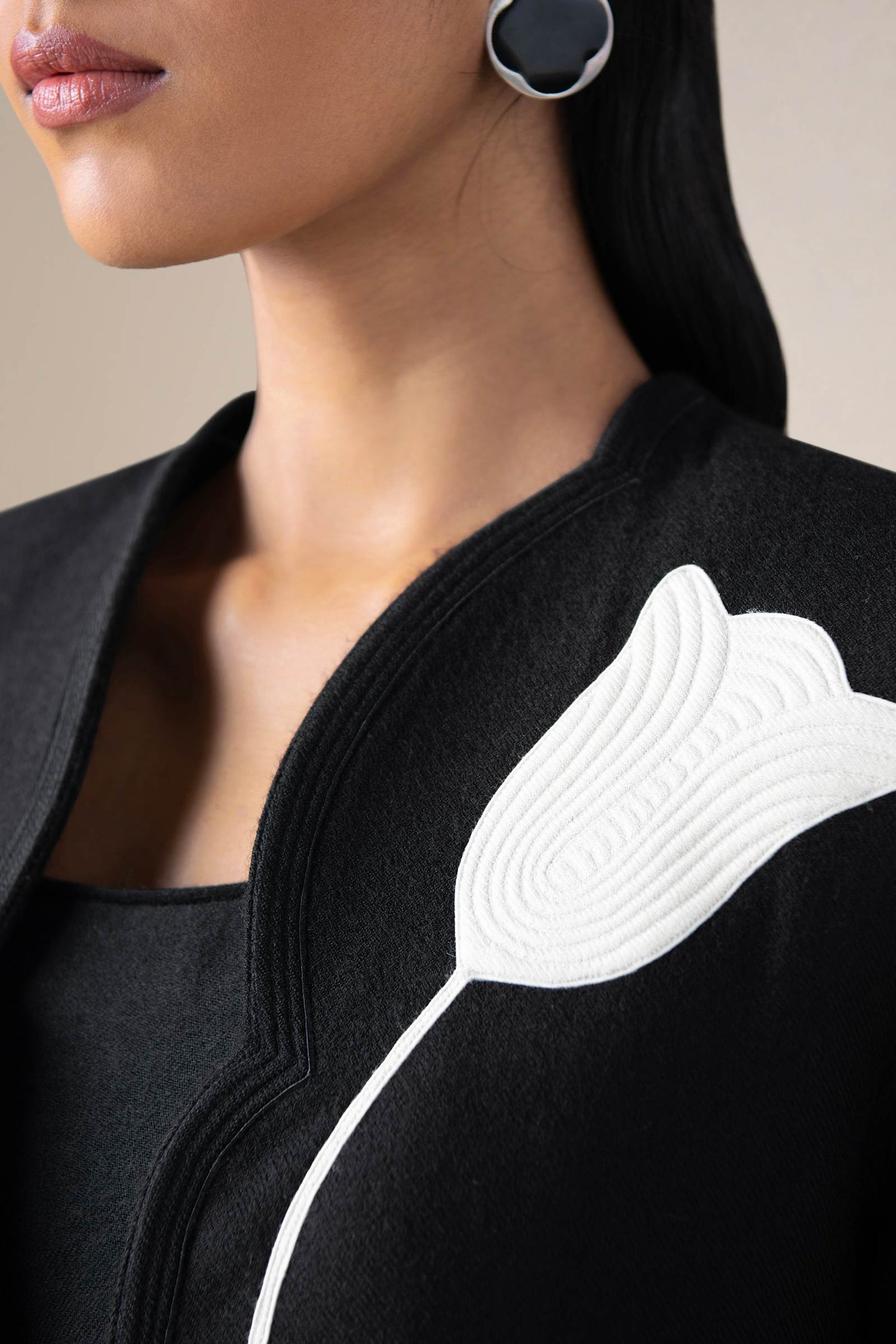  Wool Beira Abaya Set – Black