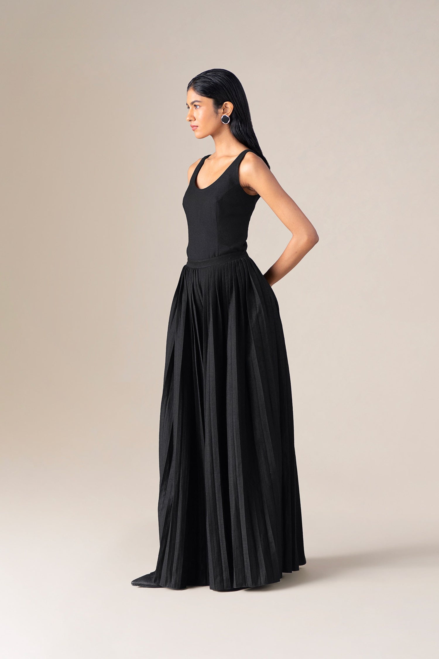  Wool Eliz Palazzo – Black