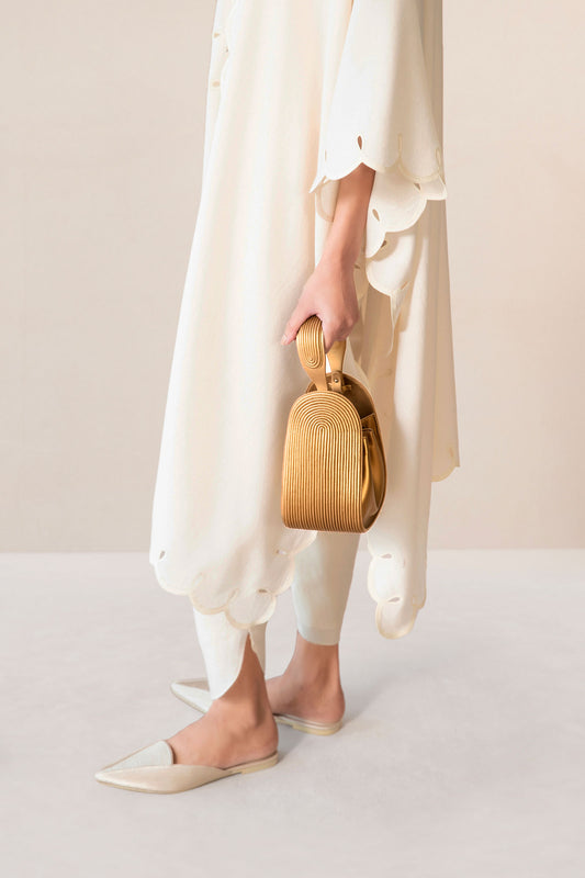 Faux Leather Nésara Bucket Bag – Metallics