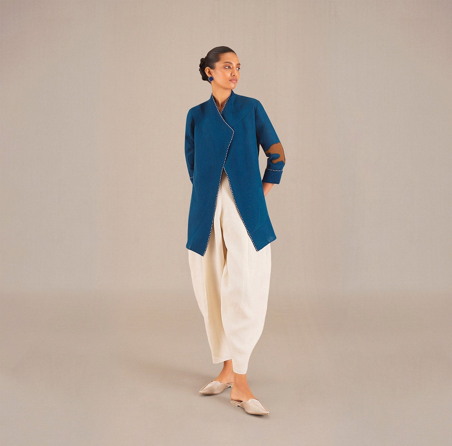  Linen Firuzeh Jacket Set – Blue