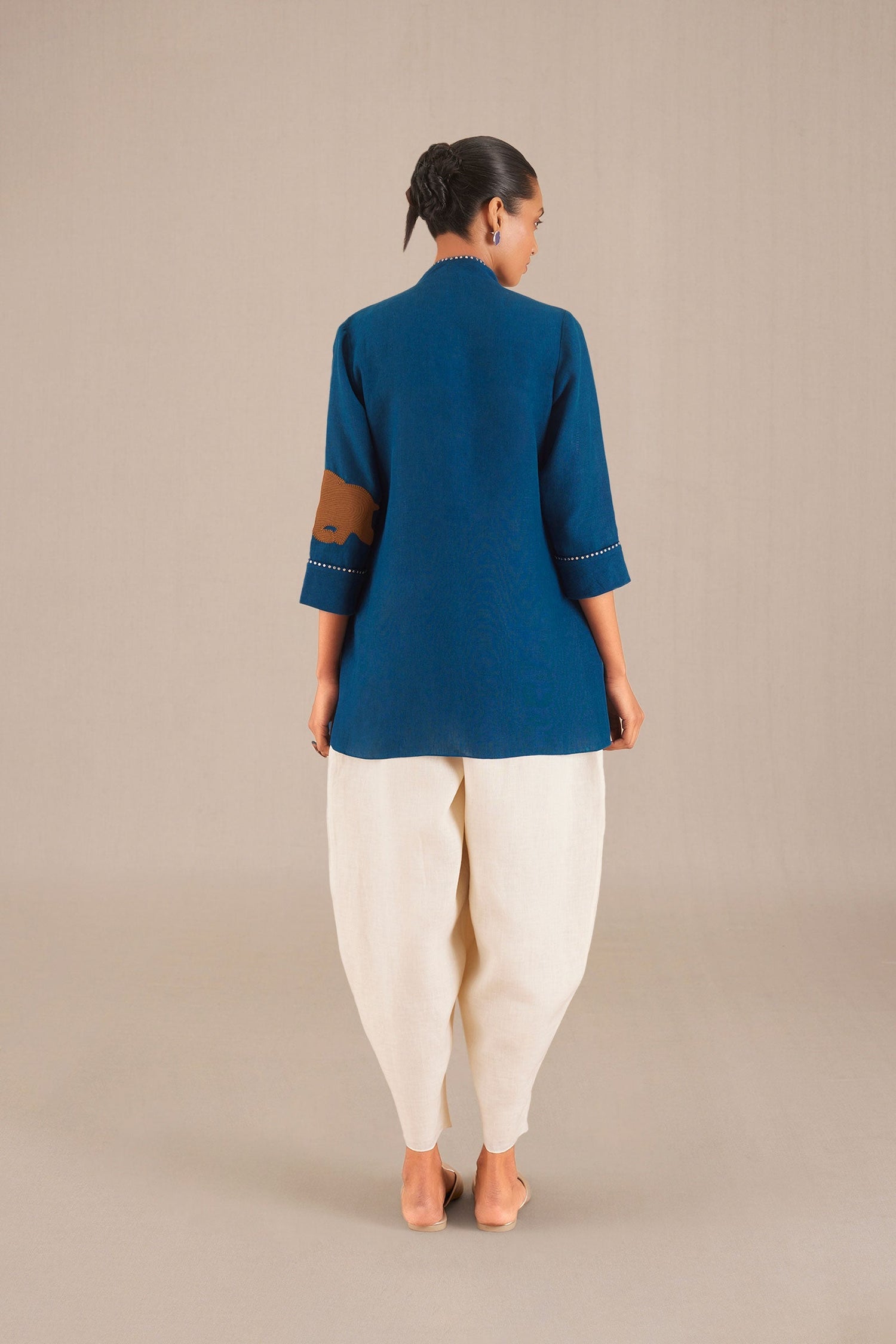  Linen Firuzeh Jacket Set – Blue